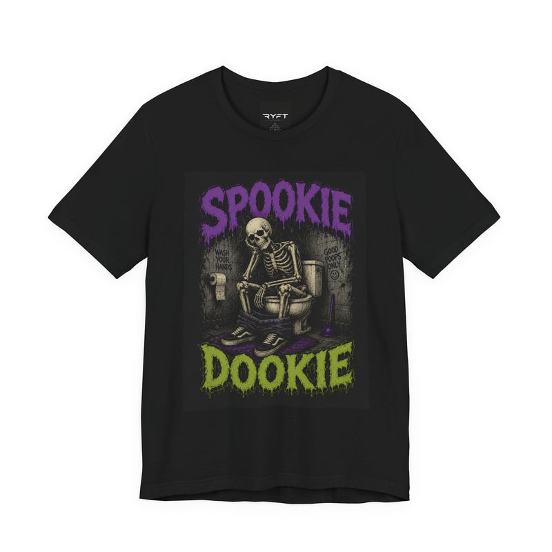 Spooky Dookie / Creepy Pee Pee Halloween Tee — Funny Skeleton Toilet Graphic T-Shirt