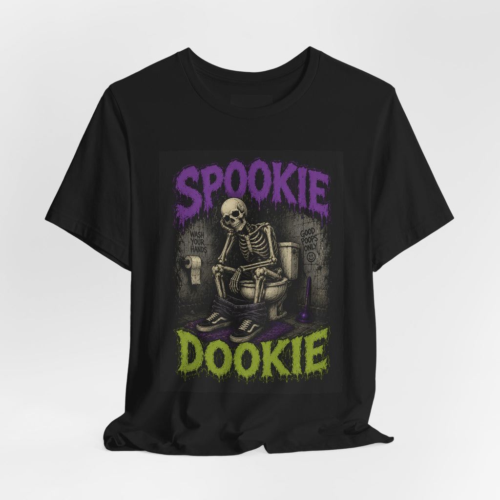 Spooky Dookie / Creepy Pee Pee Halloween Tee — Funny Skeleton Toilet Graphic T-Shirt