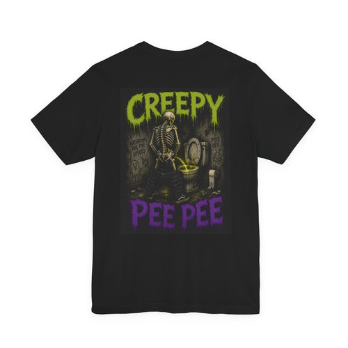 Spooky Dookie / Creepy Pee Pee Halloween Tee — Funny Skeleton Toilet Graphic T-Shirt